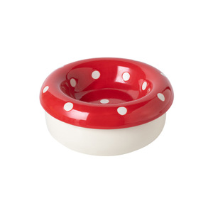 Bol en céramique pour chat, forme de champignon, antidérapant, pour chats et chiens, plat d'alimentation pour eau et nourriture avec design à large ouverture - Product Image 3