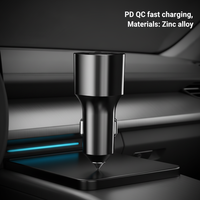 Chargeur de voiture en gros 51W 55.5W QC3.0 avec coupe-ceinture de sécurité, charge rapide, protection OTP OCP