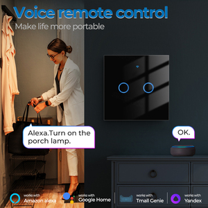 Interruptor de Pared Táctil Inteligente WiFi Tuya Sin Cable Neutro, Panel de Vidrio, UE, 1 2 3 4 Gang, Control por Voz, Funciona con Alexa y <span class=keywords><strong>Google</strong></span> Home - Product Image 3