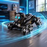 TQ15 Robot Anjing Stunt 8 Roda, Mobil Hewan RC, Mainan Remote Control untuk Bermain di Dalam dan Luar Ruangan