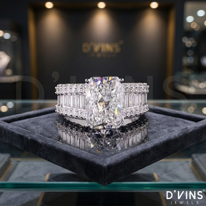 Radiant-Schliff Diamant-Verlobungsring Rhodium-Plattiert Klassische 14K Gold-Fassung Versprechen-Ring IGI-Zertifiziert Damen D'vins Schmuck RD1 - Product Image 6