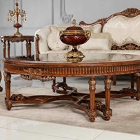 Ensemble de salon classique de style américain, meubles de luxe en bois massif sculpté, canapé et table basse antiques pour la maison