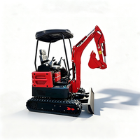 Mini-excavatrice à moteur d'une capacité de 2,5 tonnes avec cabine fermée pour applications de chargement