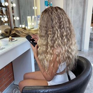 Perruque en cheveux humains 13x4 HD Lace avec mèches pour femmes blanches, cheveux vierges russes blond platine, cuticules alignées, perruques Lace Front - Product Image 6