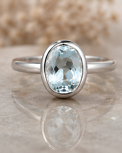1.50 CT Oval Cut Moissanite Bezel Set Rhodium Plated White Gold Unisex Classic Gemstone Engagement <b>Ring</b> - Product Image 2
