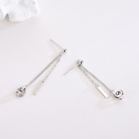 Boucles d'oreilles à chaîne avec pampilles en argent S925, style Asie de l'Est, bijoux pour femmes, vente en gros