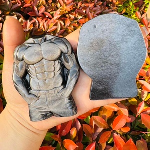 Figura de Hombre Tallada a Mano en <span class=keywords><strong>Obsidiana</strong></span> Plateada, Cristal Natural Curativo de Alta Calidad para Regalo, Venta al Por Mayor - Product Image 3