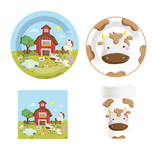 DAMAI Customized <b>Farm</b> Animals Birthday Party <b>Set</b> <b>Farm</b> Animals Barn Plates and Napkin <b>Farm</b> Kids Cow Theme Party Supplies - Product Image 1