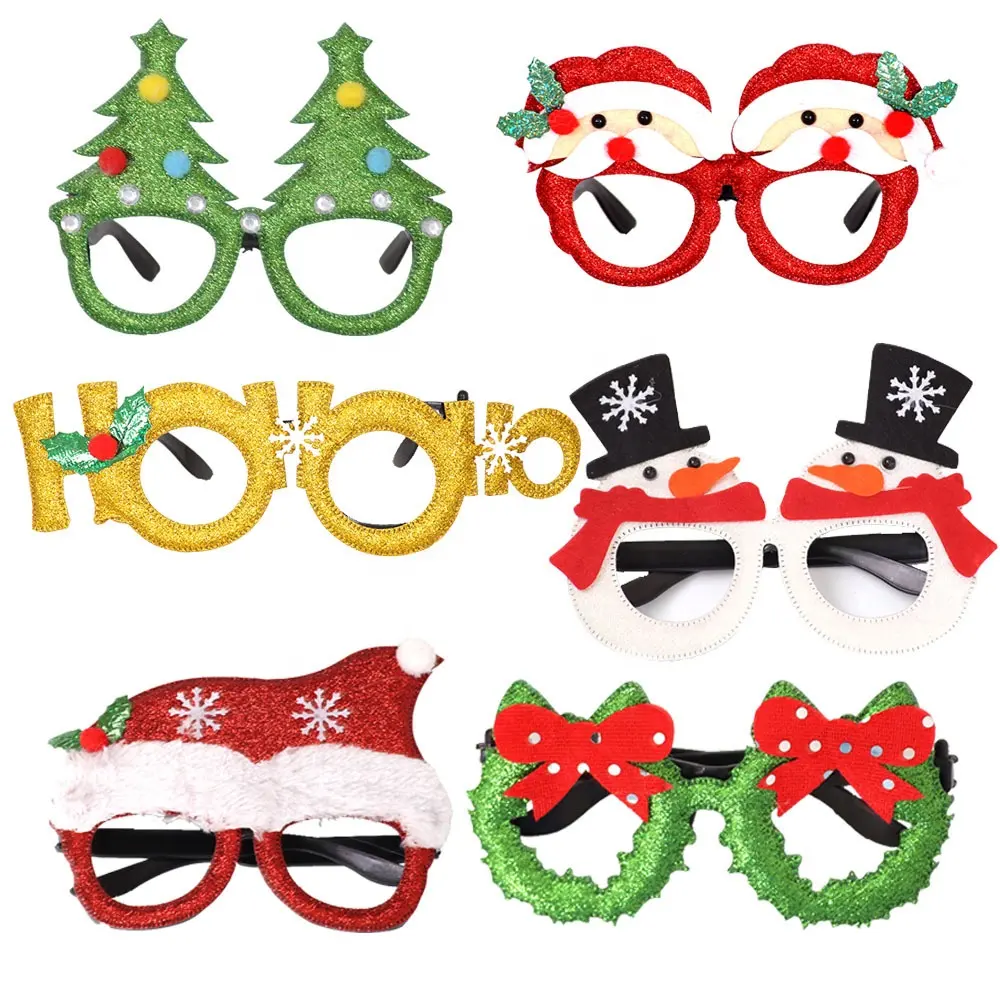 クリスマスサングラス装飾大人の子供漫画キラキラドレスアップおもちゃのメガネクリスマスツリーアントラーズ装飾メガネ