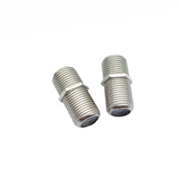 Conector Recto Hembra F para TV de Aleación de Zinc F81, Conector Doble Estándar Imperial para Cable de TV, Conector de Extensión de Cable