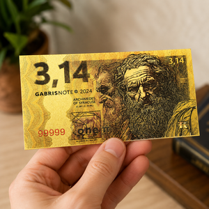 Billet de banque en feuille d'or Pi 3.14 Archimède, objet de collection – Édition limitée du 250e anniversaire des États-Unis, 12,5x7cm, cadeau artistique et scientifique original - Product Image 5