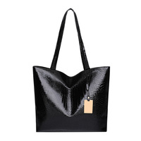 Sac fourre-tout à bandoulière pour femme SH0561 en PU motif léopard, résistant à l'eau, grande capacité, fermeture ouverte, toutes saisons