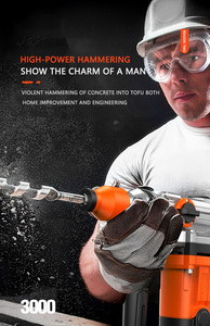 Nhà Máy Chất Lượng Cao 800W Quay Búa Khoan Tác Động Điện Bê Tông Điện Phá Hủy Búa Biến Tốc Độ OEM Tùy Chỉnh - Product Image 3