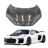 Capot avant personnalisé en fibre de carbone véritable noire pour Audi R8 2014 2015 2016 2017, amélioration du capot moteur en fibre de carbone