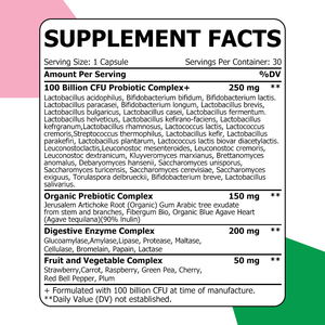 Capsules de probiotiques OEM ODM pour soutenir la santé intestinale avec complexe d'enzymes digestives, pilules pour l'équilibre de la flore intestinale - Product Image 2