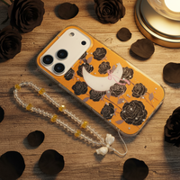 Coque de téléphone portable Moon Black Rose pour iPhone 11 12 13 14 15 16 17 Pro Max Air, pochettes pour téléphones Samsung Oppo Vivo Series