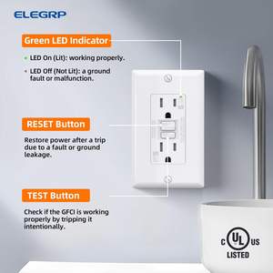 ELEGRP米国規格15A 125V TR & WR屋外<span class=keywords><strong>GFCI</strong></span>コンセント壁ソケットホワイトセルフテスト<span class=keywords><strong>GfCI</strong></span>レセプタクル - Product Image 5