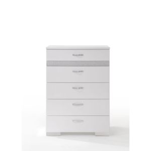 DB Naima II <b>White</b> High <b>Gloss</b> Finish Storage Chest - Product Image 4