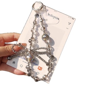 Porte-clés papillon en cristal HP006, <span class=keywords><strong>cordon</strong></span> de <span class=keywords><strong>téléphone</strong></span> avec bracelet en perles - Product Image 2