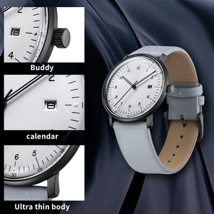 Venta al por mayor de lujo de cuarzo Montre Cuir Femme reloj de negocios luminoso calendario <span class=keywords><strong>dorado</strong></span> 5ATM impermeable cuero cristal - Product Image 3