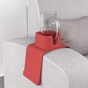 Para sofá, portavasos, bandeja de mesa <span class=keywords><strong>reclinable</strong></span> para copas de vino, tazas, vasos, vasos, latas de viaje, silicona antideslizante - Product Image 2