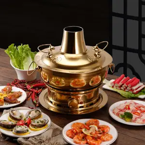 Portable Environmental Protection Stainless Steel Electric Hot Pot Dual Purpose Charcoal Electric Thai Shua Shua Hot Pot