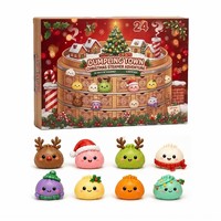 Calendrier de l'Avent de Noël : Jouet Squishy Anti-stress en forme de Boulette, Boîte Cadeau Surprise 24 Jours, Jouets à Presser pour le Soulagement du Stress, Boîte Mystère Compte à Rebours