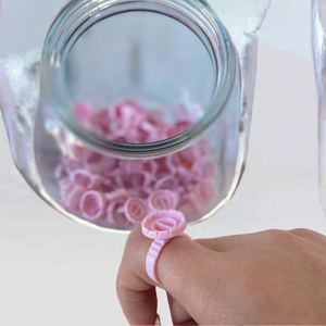 Plastic <b>Lash</b> Glue Rings Disposable Eyelash Extension <b>Adhesive</b> Holder Rings for Salon Supplies - Product Image 3