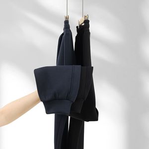Pantalones Deportivos de Algodón Grueso de 400g para Otoño e Invierno, Unisex, Azul Marino, Estilo Jogger, Casuales, para Uso Diario, Color Sólido, Microelásticos - Product Image 2