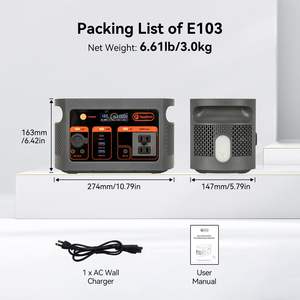 Station d'alimentation portable Flashfish 300W, batterie LiFePO4, générateur solaire 2000W AC avec prise Type C et prise US - Product Image 4