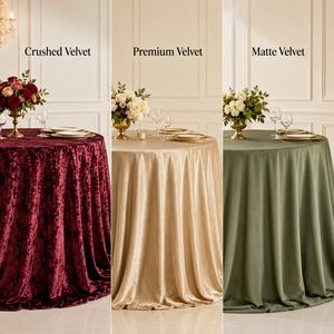 Wholesale <b>Round</b> Velvet Tablecloth Fabric Finish Display Crushed Premium Matte for Hotel Banquet Event Rental - Product Image 1