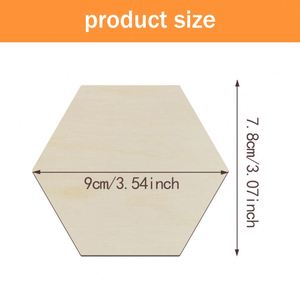 Paneles de Madera Hexagonales Ecológicos sin Acabado, 25 Piezas, Tableros Hexagonales de Madera en Blanco para Pintar, Decoración de Pared - Product Image 2