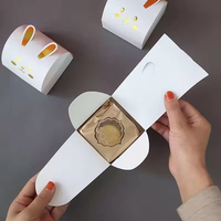 Boîte à bonbons mignonne en forme de lapin, pliable et portable, pour la fête des enfants, emballage cadeau pour pâtisseries, boîtes en papier pour gâteaux de lune et bonbons