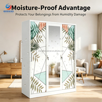 Armoire en acier au design italien moderne avec portes coulissantes, anti-rouille, montage rapide, placard autoportant pour chambre à coucher
