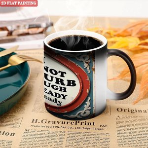 Color Changing <b>Ceramic</b> <b>Mug</b> 11oz Frosted Black Heat Sensitive Magic Cup Interactive Design - Product Image 5
