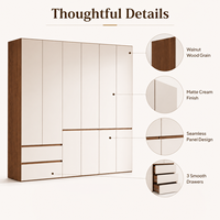 Armoire moderne en bois massif épaissi, armoire de rangement pour salle de sport et chambre, 60 cm de profondeur, sur pied, grande capacité