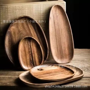 Productos de Calidad Seleccionada: Plato/Plato Redondo Creativo de Madera de Acacia Estilo Japonés para Frutos Secos - Product Image 1