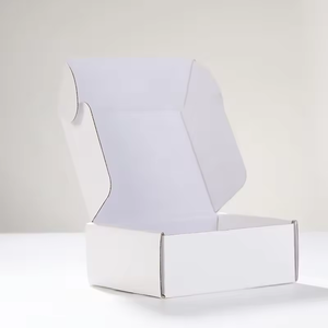 Hộp máy bay màu trắng ba lớp hộp sóng quần áo bao bì hộp giấy có thể gập lại bán buôn sóng trắng trong kho - Product Image 5