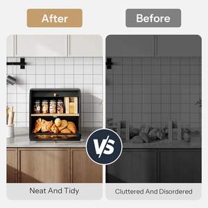 2025 nuovo prodotto controsoffitto grande Breadbox pane con foro di sfiato regolabile porta pane fattoria porta pane con finestra - Product Image 5