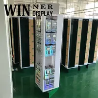 Mobile Custom Big Size Acrylic Mobile Accessories Display Flooring Rotating Display Stand For Cell Phone Chargers And Cables