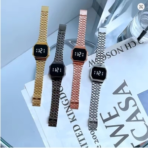 VENTE FLASH Montres de sport de luxe en or et argent pour hommes et femmes, montres numériques LED, bracelet en acier rétro, montre électronique, montre-bracelet - Product Image 3