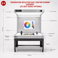 Cabine de visualisation des couleurs ISO3664 avec source lumineuse LED standard D65 D50 pour correspondance des couleurs, transmission et réflexion en impression