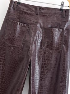 Abbigliamento Autunnale da <span class=keywords><strong>Donna</strong></span> 2025, Nuova Moda Casual, Pantaloni in <span class=keywords><strong>Pelle</strong></span> Versatili, Pantaloni Dritti Retrò Chic da <span class=keywords><strong>Donna</strong></span> con Vita Alta e Cerniera. - Product Image 6