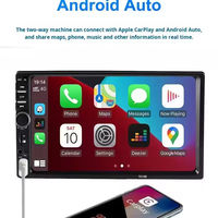 Lecteur multimédia de voiture double DIN 7018B Style HD avec écran tactile capacitif, Carplay, Phone Link, lecteur MP5 avec BT, FM, Android Auto