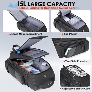 Nouvelle Sacoche <span class=keywords><strong>de</strong></span> <span class=keywords><strong>Vélo</strong></span> Tendance <span class=keywords><strong>pour</strong></span> Porte-Bagages Arrière, Étanche, avec Bandoulière, Grande Capacité <span class=keywords><strong>pour</strong></span> Trajets Quotidiens et Voyages - Product Image 4