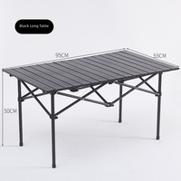 Table de camping portable d'extérieur personnalisée avec cadre en acier au carbone, sac de transport, table de pique-nique pliable et enroulable pour barbecue et randonnée