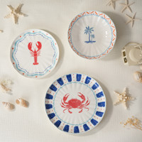 Service de table en porcelaine ronde émaillée de luxe nordique, 18 pièces, vaisselle en céramique