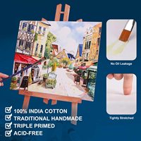 Grande toile tendue en coton et bois sans acide de 36x48 pouces, 100% apprêtée pour peinture à l'huile, triple toile, excellente pour les œuvres d'art.