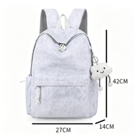 Mochila Minimalista con Colgante de Nube, Ligera y Bonita, con Múltiples Compartimentos, Gran Capacidad, para Estudiantes, Escolares, Casual, para el Día a Día