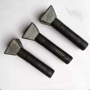 Boulon à tête carrée en acier au carbone grade 8.8, oxyde noir, M16 à M36, pour fixation de cadre de concasseur et de siège de roulement - Product Image 1